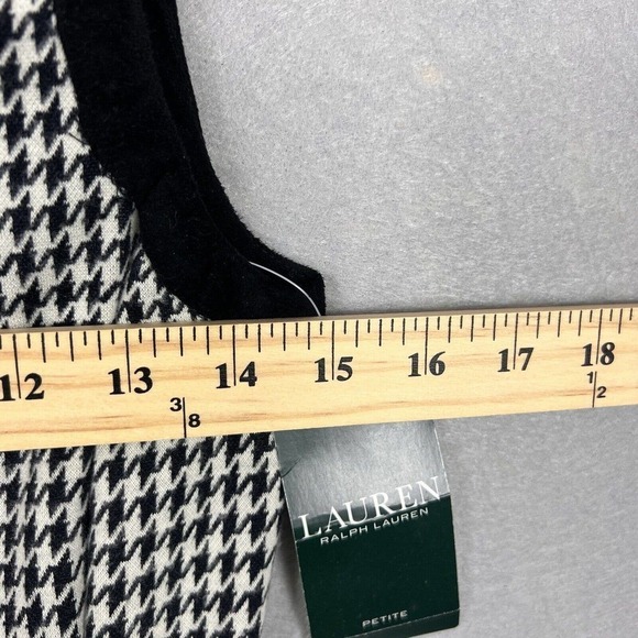 NWT Lauren Ralph Lauren Midi Dress Petite XS Houndstooth Print Sleeveless - Picture 7 of 14